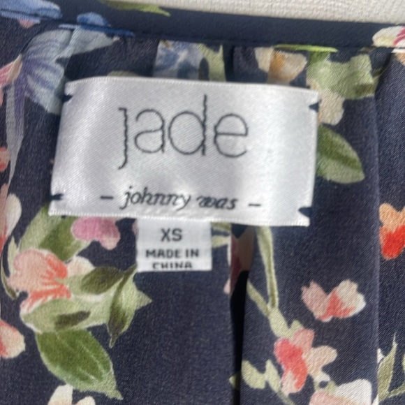 Johnny Was Jade Rocco Silk Peasant Top Floral Boho Career Sz XS - Picture 9 of 11